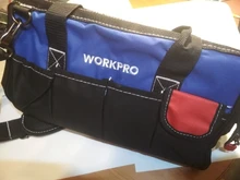 WORKPRO-Bolsa de herramientas de alta resistencia para hombe, organizador de utensilios de 14/15/16 pulgadas de gran capacidad, multibolsa, bandolera