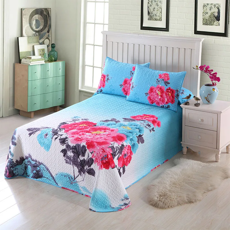 Colcha jacquard verano cubrecama entretiempo cama 135 cm azul