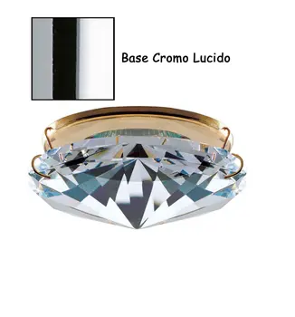 

Recessed metal treated in electroplating bright chrome & clear crystal
