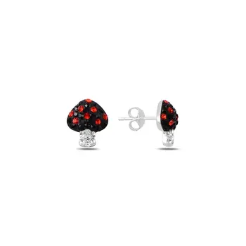 

Angemiel 925 Silver Zircon Stone Mushroom Earrings