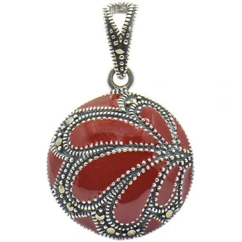 

Silver Wings pendant with enamel and marcasite in silver
