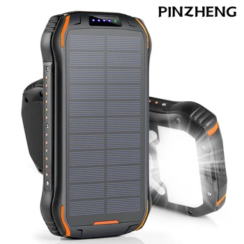 

Fast Charge Solar Power Bank 26800mAh With Flashlight Waterproof Dustproof 3 Interface Output Portable Charger For iPhone Xiaomi