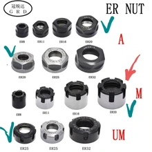 ER MS tuerca ER8 ER11 ER16 ER20 ER25 ER32 M tuerca UM ER Tuerca collet para la sujeción de fresado cnc torneado portapinzas bt. Cuchillo de mango