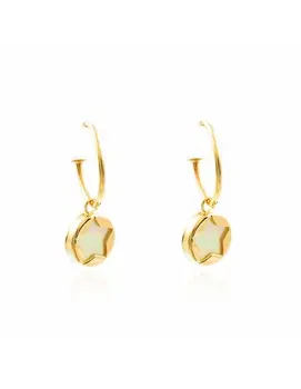 

Gold earrings hoop with Star openwork mother-of-pearl (9kts)