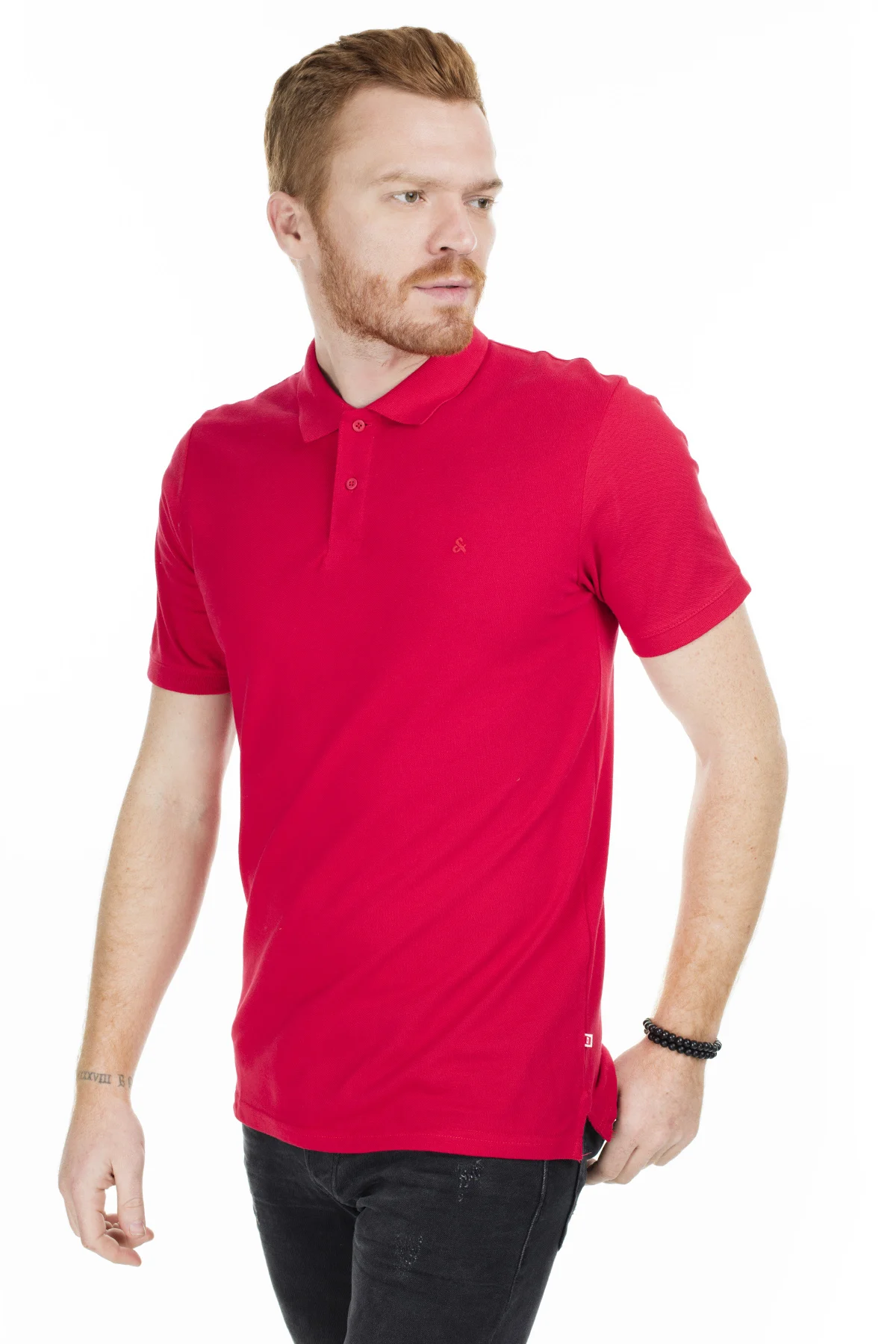 Красный Jack& Jones первой необходимости Jjebasic поло воротник футболки для мужчин t shirirt 121365161 - Цвет: Красный