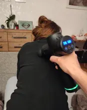 Pantalla LCD eléctrica masaje muscular arma 30 engranajes Fascia de tejido profundo masajeador cuello cuerpo atrás relajación dolor alivio Fitness relajarse