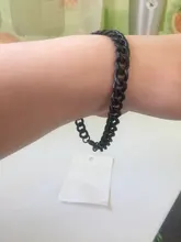 Sifisrri-Cadena de eslabones cubanos para hombre y mujer, brazalete de acero inoxidable de 3/5/7mm, color negro y dorado, joyería Unisex