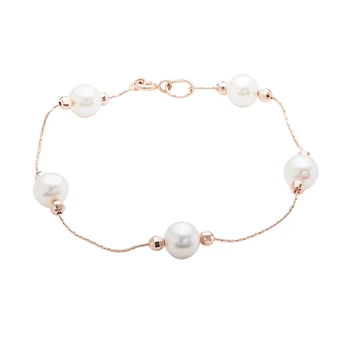 

Gold bracelet with pearls sunlight sample 585