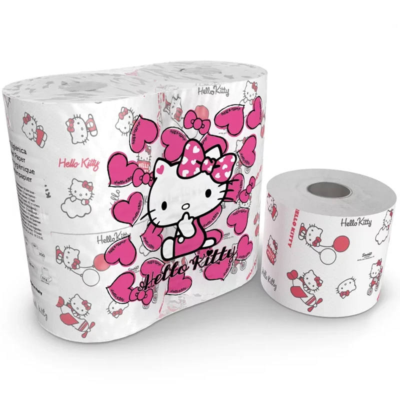 KGHLK-TT-06 Туалетная бумага &quotHello Kitty" с рисунком Kartika Collection 3 сл 4 рул/200 л World |