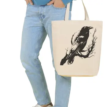 

Angemiel Bag Large Field Crow Shopping Beach Tote Bag