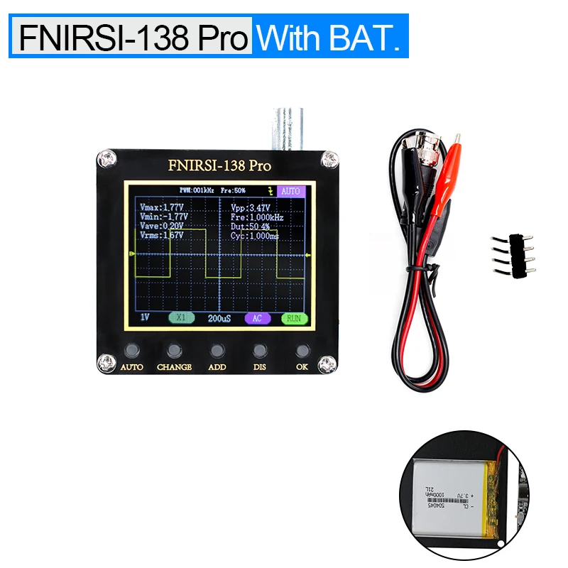 FNIRSI-138 PRO Handheld Digital Oscilloscope 2.5MSa/s 200KHz Analog Bandwidth Support AUTO,80Khz PWM And Firmware Update flow meter types Measurement & Analysis Tools