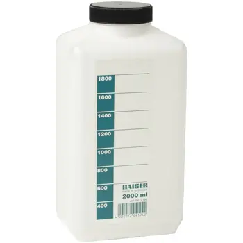 

Chemical bottle with screw cap and field label white polyethylene 2000 ml 4194 Kaiser7.15