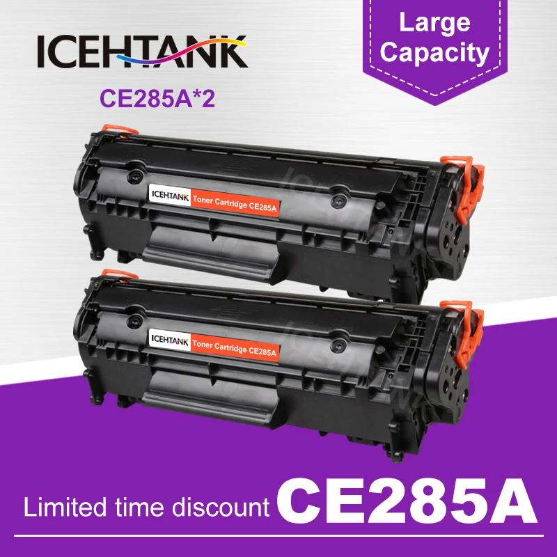 ICEHTANK 2 шт. тонер-картридж CE285A 285A 85A для HP LaserJet Pro P1102 M1130 M1132 M1210 M1212nf M1214nfh M1217nfw черный
