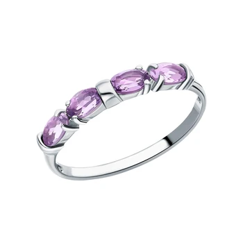 

Silver ring with amethyst sunlight sample 925