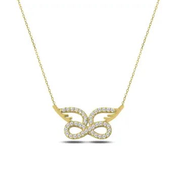 

Angemiel 925 Silver Zircon Cubic Zirconia Infinity Necklace-Gold Plated