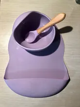 Juego de alimentación de colores para niños, Baberos de silicona de grado alimenticio, plato de bebé, tazón de succión sin silicona, vajilla para niños, babero impermeable, cuchara suelta BPA