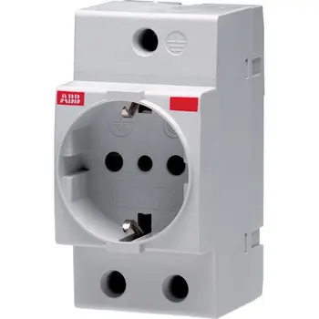 

M1173 socket panel ABB 2 P + N 16A on the DIN rail.
