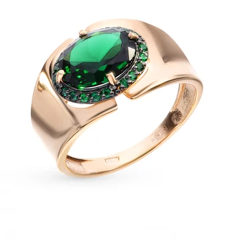 

Gold ring with tourmaline and cubic zirconia sunlight sample 585