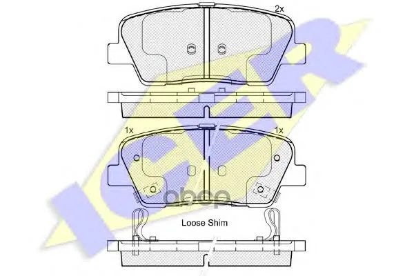 181954_колодки Дисковые Задние! Hyundai Entourage V6 3.8 07 Icer 181954 Icer арт. 181954