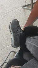 TUINANLE-Botas de nieve impermeables de media caña para mujer, botas cómodas con cordones, para invierno