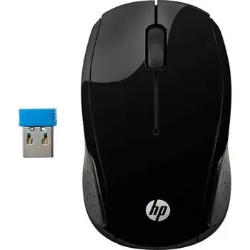 

HP 200 BLACK - 2.4GHZ wireless mouse-1000PPP-LED Red computer mice