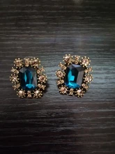 Stud-Earrings Jewelry-Accessories Crystal Square MENGQIAO Vintage Fashion Luxury Women