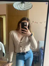 Knit Cardigan Short Sweter Women Jacket High-Waist Solid-Color Winter New Small Autumn