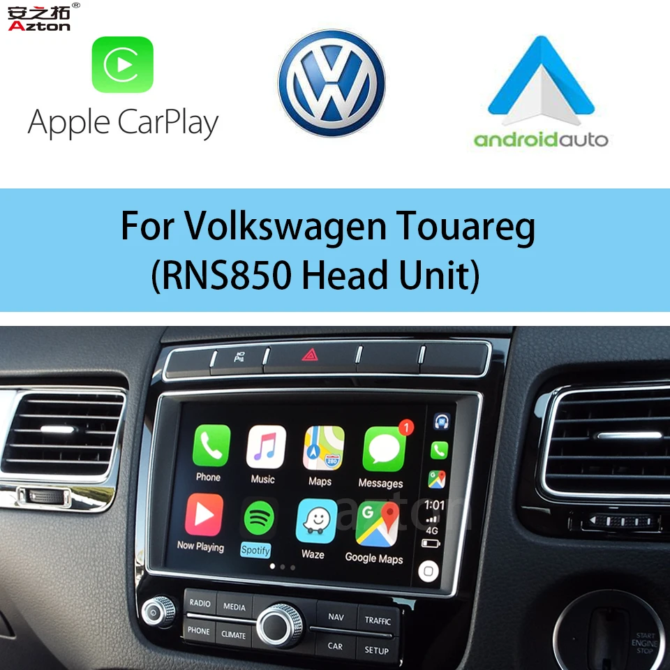 Wireless Apple CarPlay for Volkswagen Touareg RNS850 Car Play Android Auto Siri Phone Screen Mirror-Link