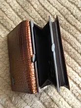 HH-cartera corta de piel auténtica de cocodrilo para mujer, cierre con cremallera, bolso pequeño de gran capacidad con Piel De Becerro de cocodrilo