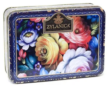 

Zylanica blue tea, casket with flowers, black leaf, Super Pekoe, 100 gr