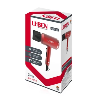 

HAIR DRYER HAIR LEBEN 1500 W, 2 SPEEDS, COLD BLOWING