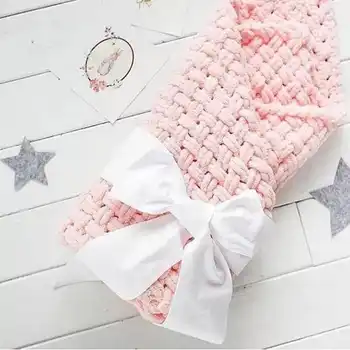 

Alize Puffy Baby Blanket Powder Pink BlankeT Swaddle Gift Idea for The Newborn Baby Shower Gift Girl Baby Handmade Hand Knitted
