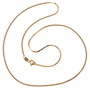 

18k gold chain unisex 45cm. Mole square stoned rigid 0.9mm. Solid