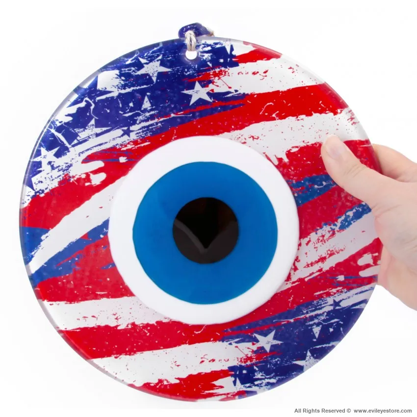 Плавленое стекло с американским флагом украшение для стен злом защита глаз 6 30