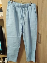 Pantalones de lino y algodón para mujer, pantalón de talla grande, elástico, de cintura alta, longitud hasta el tobillo, informales, sueltos, de primavera, 8XL