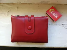 Cuzdan-cartera corta de cuero genuino para hombre y mujer, monedero masculino, tarjetero para licencia de conducir