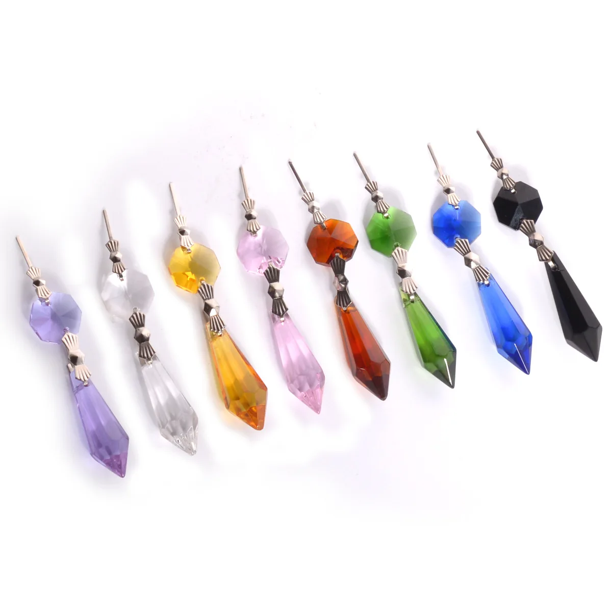 Camal 5PCS/LOT 38mm Crystal Drop Pendant w/ Bowtie Pins Lamp Chandelier Prism Part Hanging Home Decor Lighting Accessories Party chandelier crystal drops