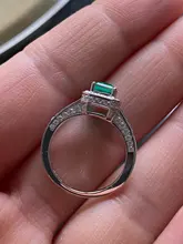 Realytrust-anillo de compromiso de Plata de Ley 925 con diamantes de Esmeralda, joyería de compromiso, para mujeres