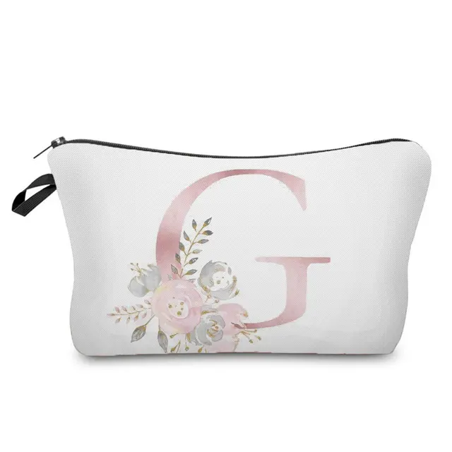 Flowers Alphabet Printed Cosmetic Bags  Bridal Party Make Up Bags Pouch Necessaries Lady Tote Bride Bridesmaid Proposal Gift hz2403