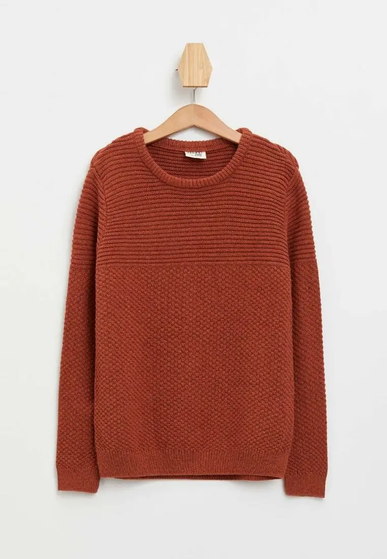 

DeFacto Fashion Boys Knitted Sweater O-neck Solid Color Casual Loose Kniting Pullovers Boys Warm Autumn Sweaters - I9096A618AU