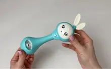 Destellos musicales para bebés, sonajero mordedor, juguetes con campanas de mano de conejo, mordedor móvil para bebés, chupete de lágrimas para bebés, juguetes educativos para edades tempranas de 0 a 12M