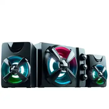 

2.1 Speaker trust gaming ziva rgb - 11w rms (satellites 2*3w + subwoofer 5w) - subwoofer wood with colorful cycle