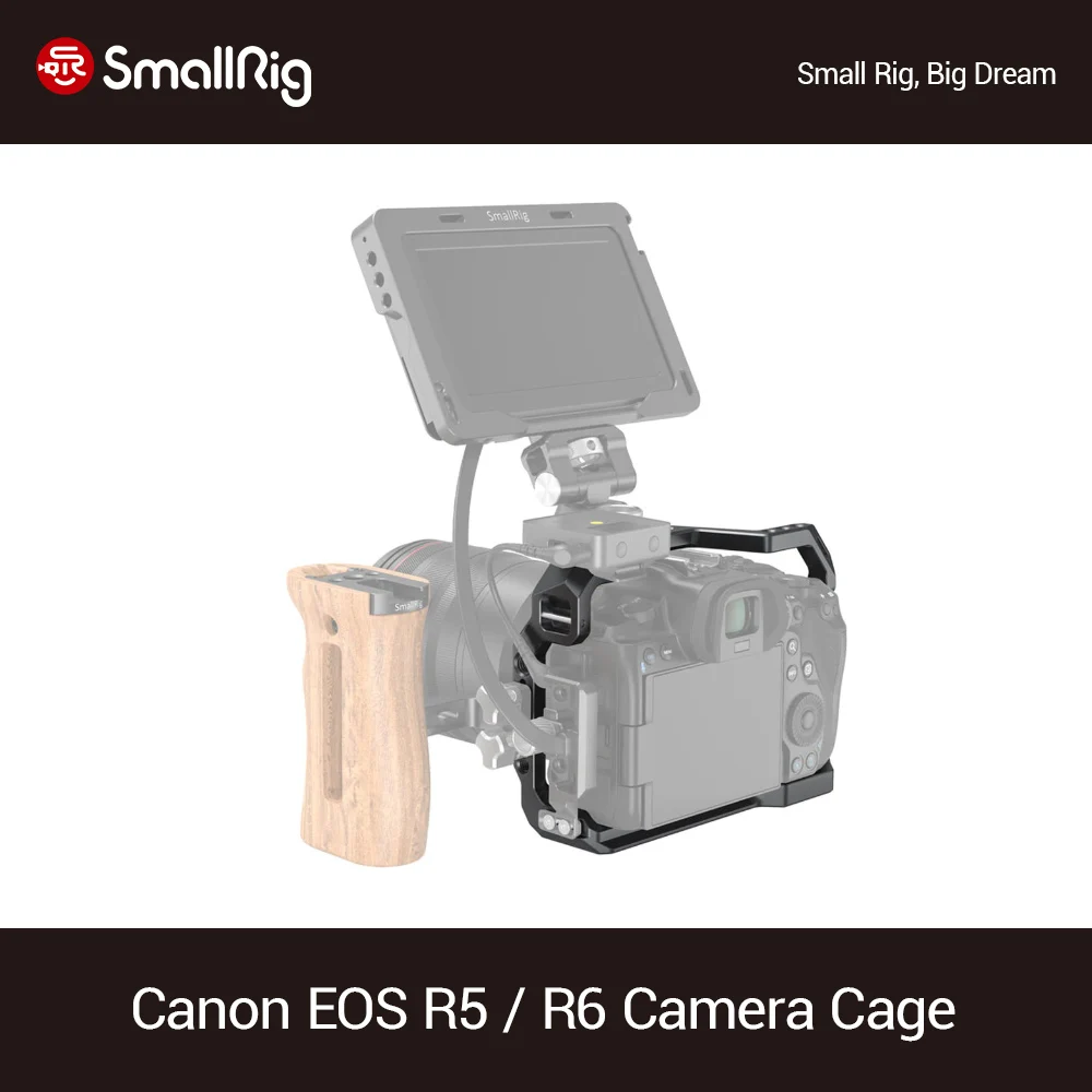 Клетка для камеры SmallRig Canon EOS R5 и R6 Dslr с рельсами NATO & Cold Shoes ARRI стильные крепления