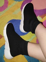 Socks Shoes Wedge Ankle-Boot Female Sneakers Soft-Sole Elasticity Breathable Casual Women