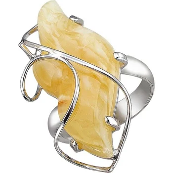 

Baltic patterns ring with silver Amber