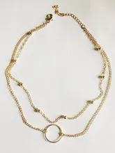 SUMENG-gargantilla moderna de dos capas para mujer, collar redondo, gargantilla de Color dorado, joyería para mujer 2021