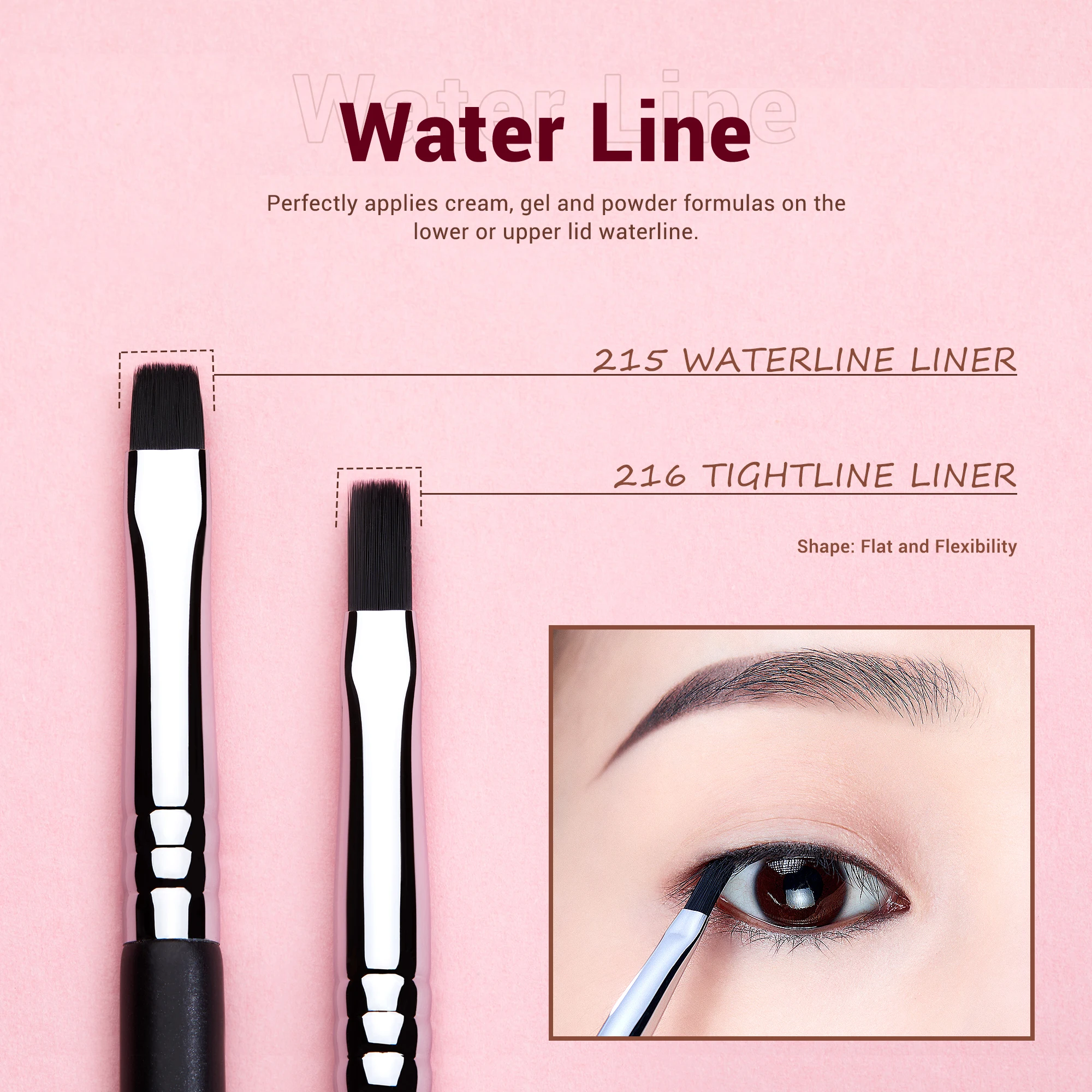 Eyeliner Tipos De Pinceles Para Maquillar Ojos Jessup-Juego De