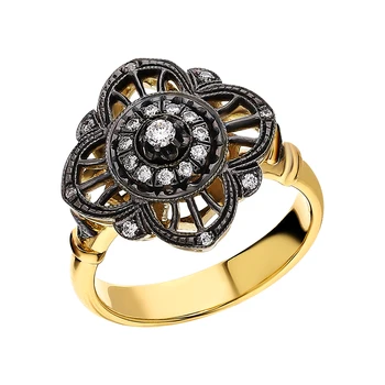 

Gold ring with diamonds sunlight sample 585