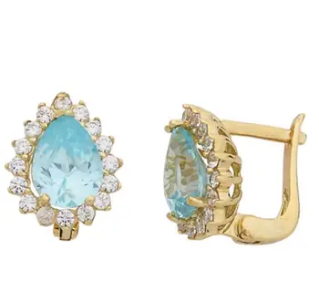 

Turquoise Drop Gold Earrings 01-230-ER005