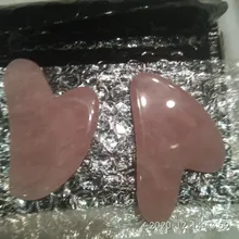 Tablero de Jade Guasha de cuarzo rosa, rascador de piedra Natural, herramientas para terapia de presión corporal, cara, cuello y espalda